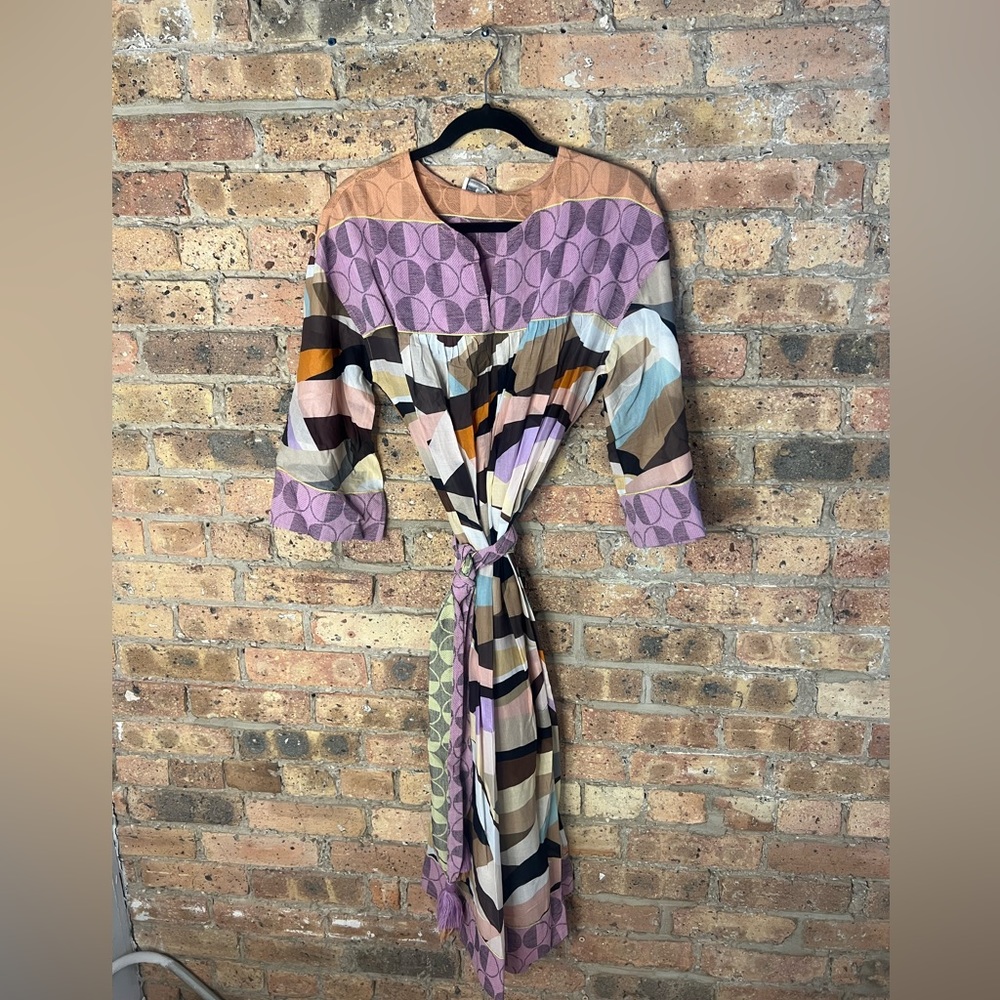 Devotion Twins Multi-Colored Patterned Midi Dress… - image 1